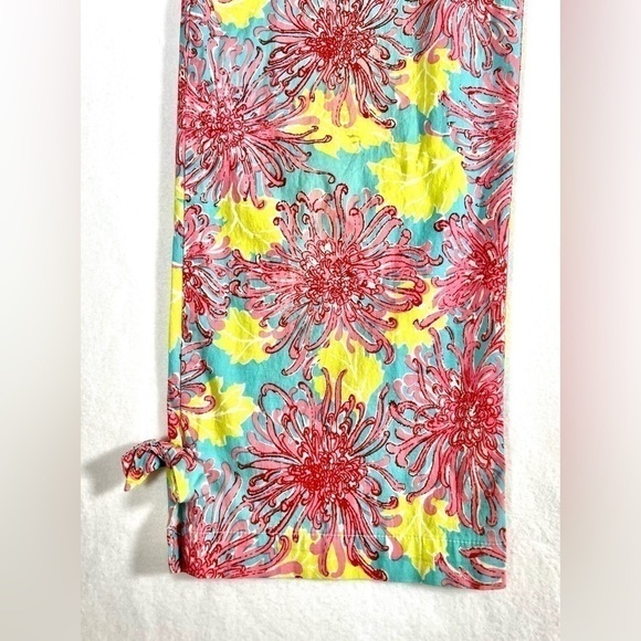 KEY WEST Women’s Floral Print Mallory Capri Crop Pants Bright Pink Lime Size 8 - Picture 3 of 12